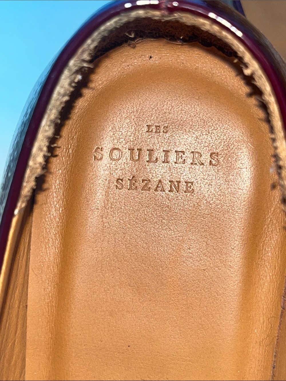 Sezane Women’s Méline Low Ballerinas -Mary Jane Patent Leather Flats in Burgundy - Picture 5 of 7